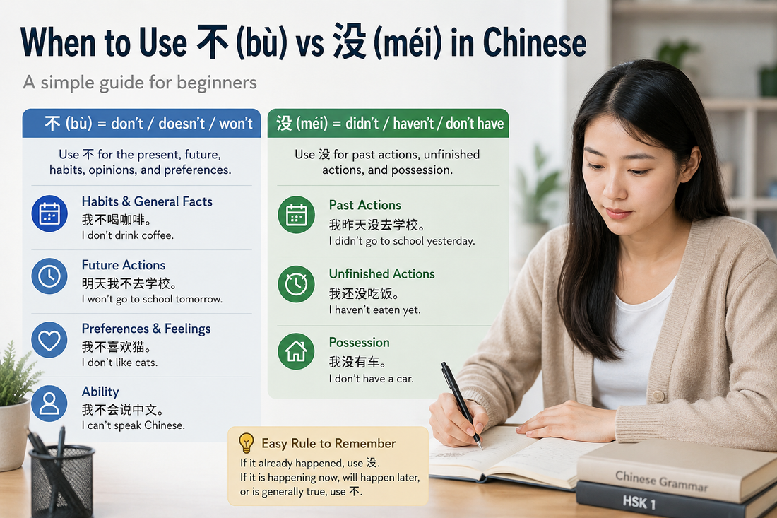 Difference between "不“ and "没“